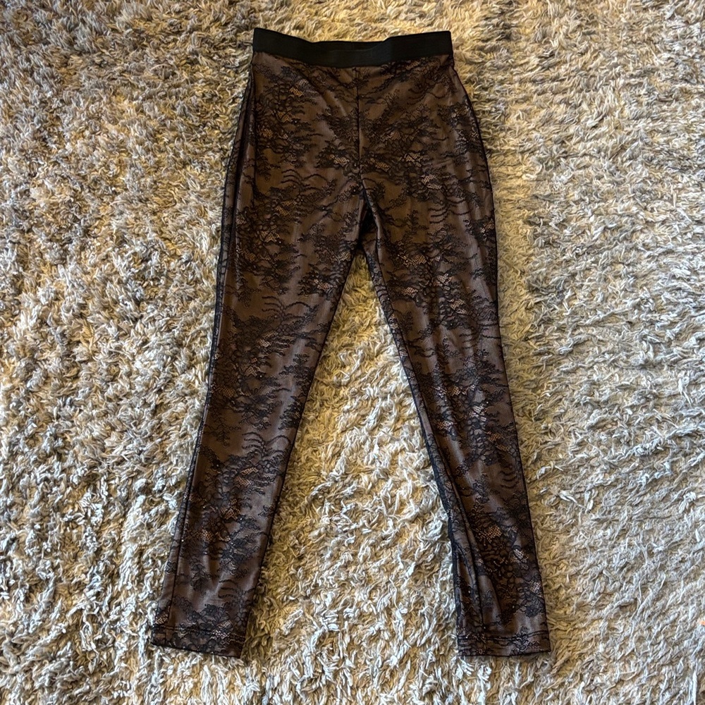 BCBGMaxAzria Brown Lace Leggings